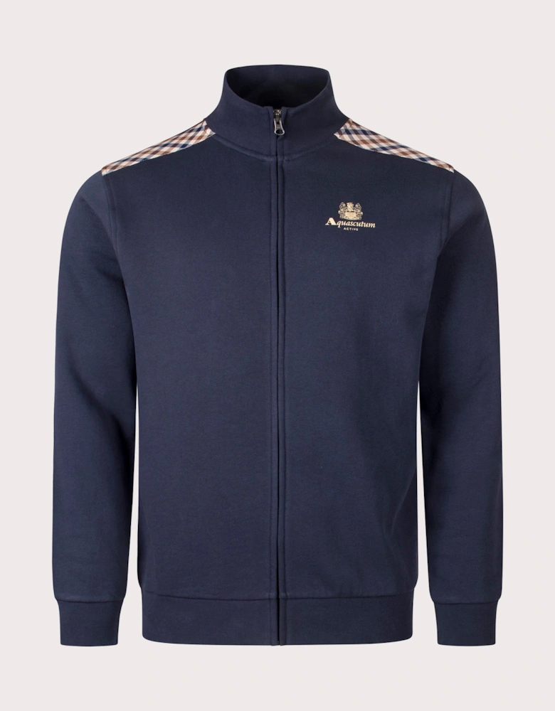 Club Check Shoulder Full Zip Fleece Track Top