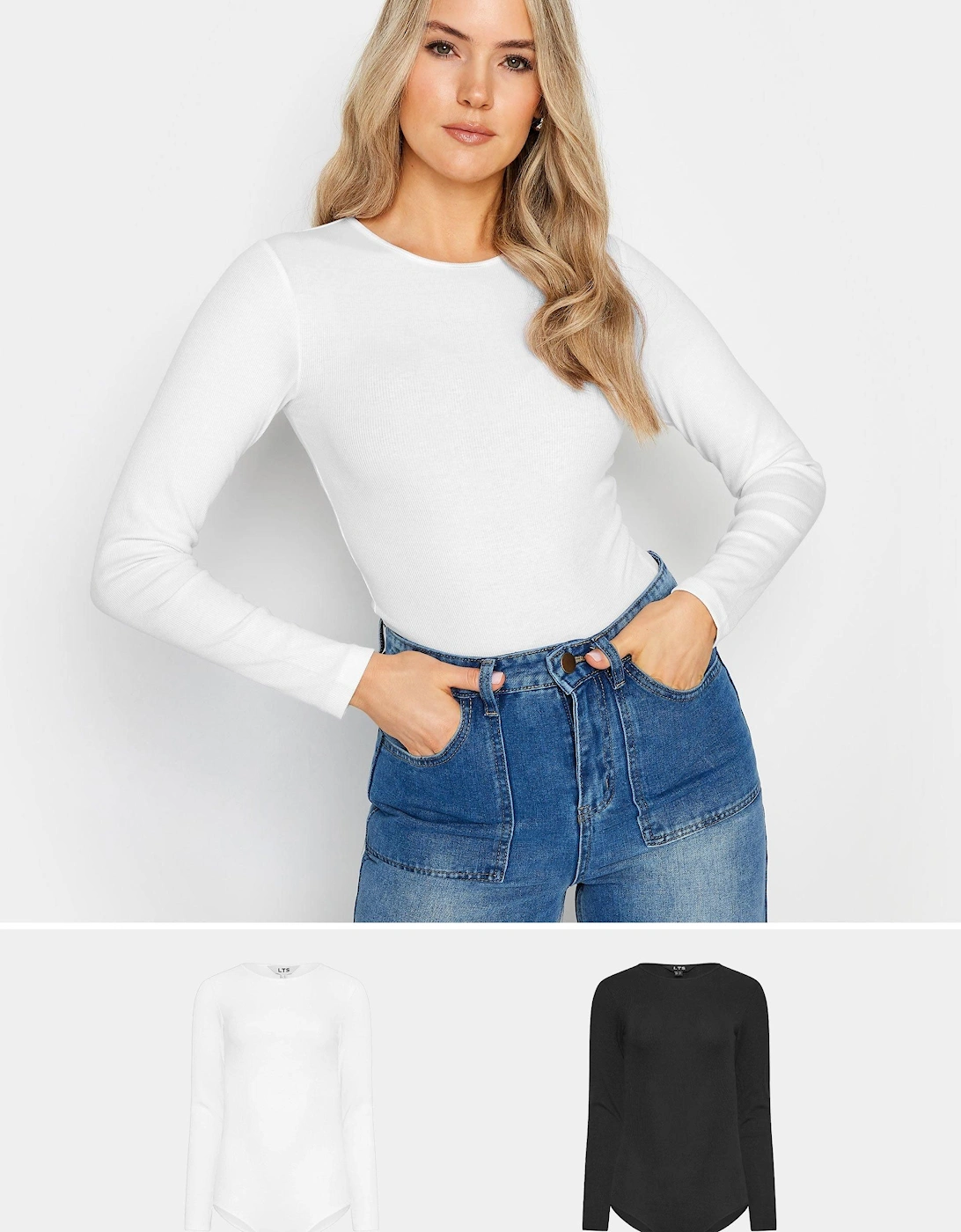 Tall 2 Pack Long Sleeve Bodysuits, 2 of 1