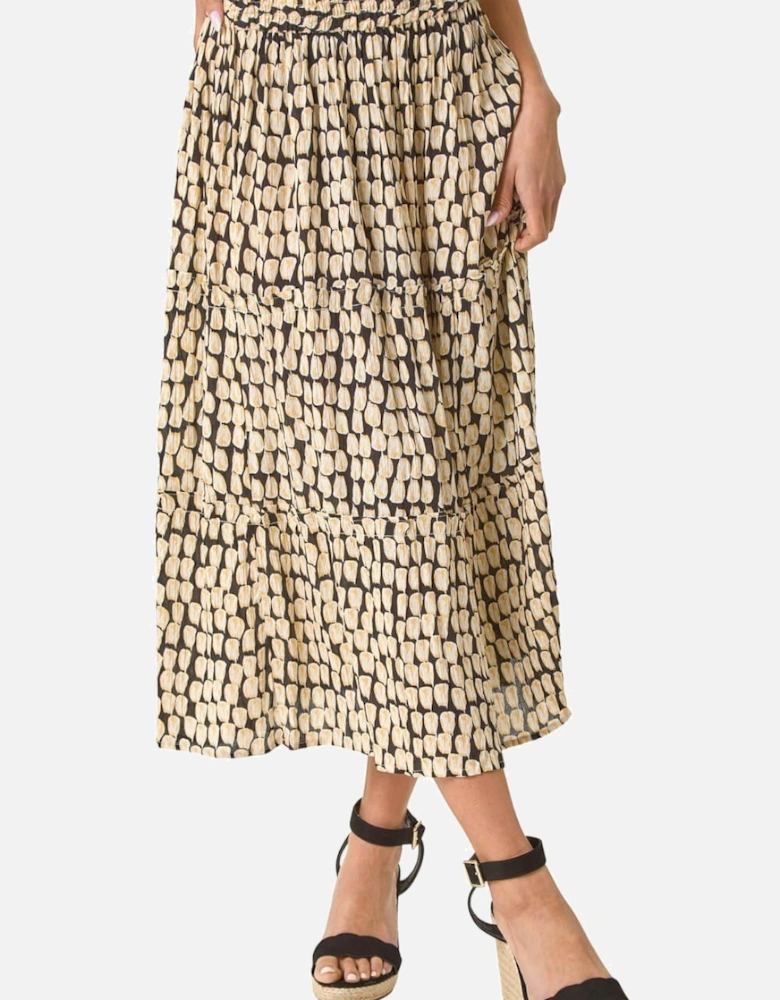 Petite Printed Tiered Skirt