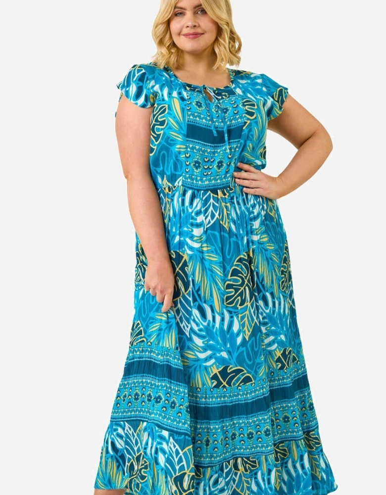 Curve Tropical Tie Neck Dress