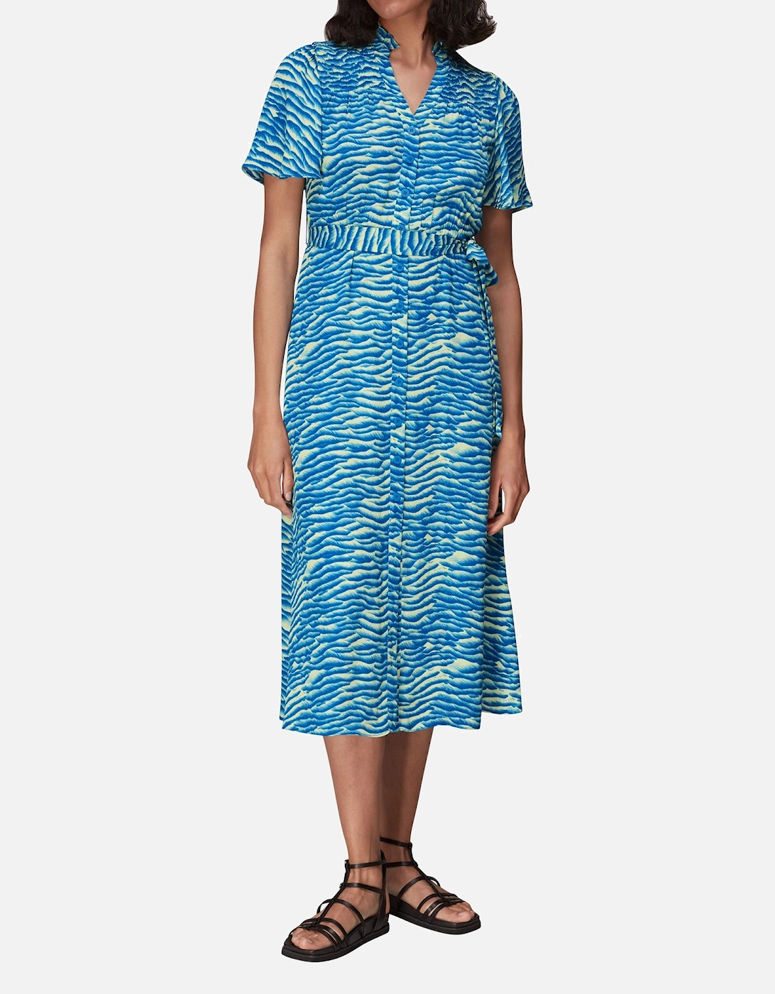Seafoam Zebra Midi Dress Animal Print, 2 of 1