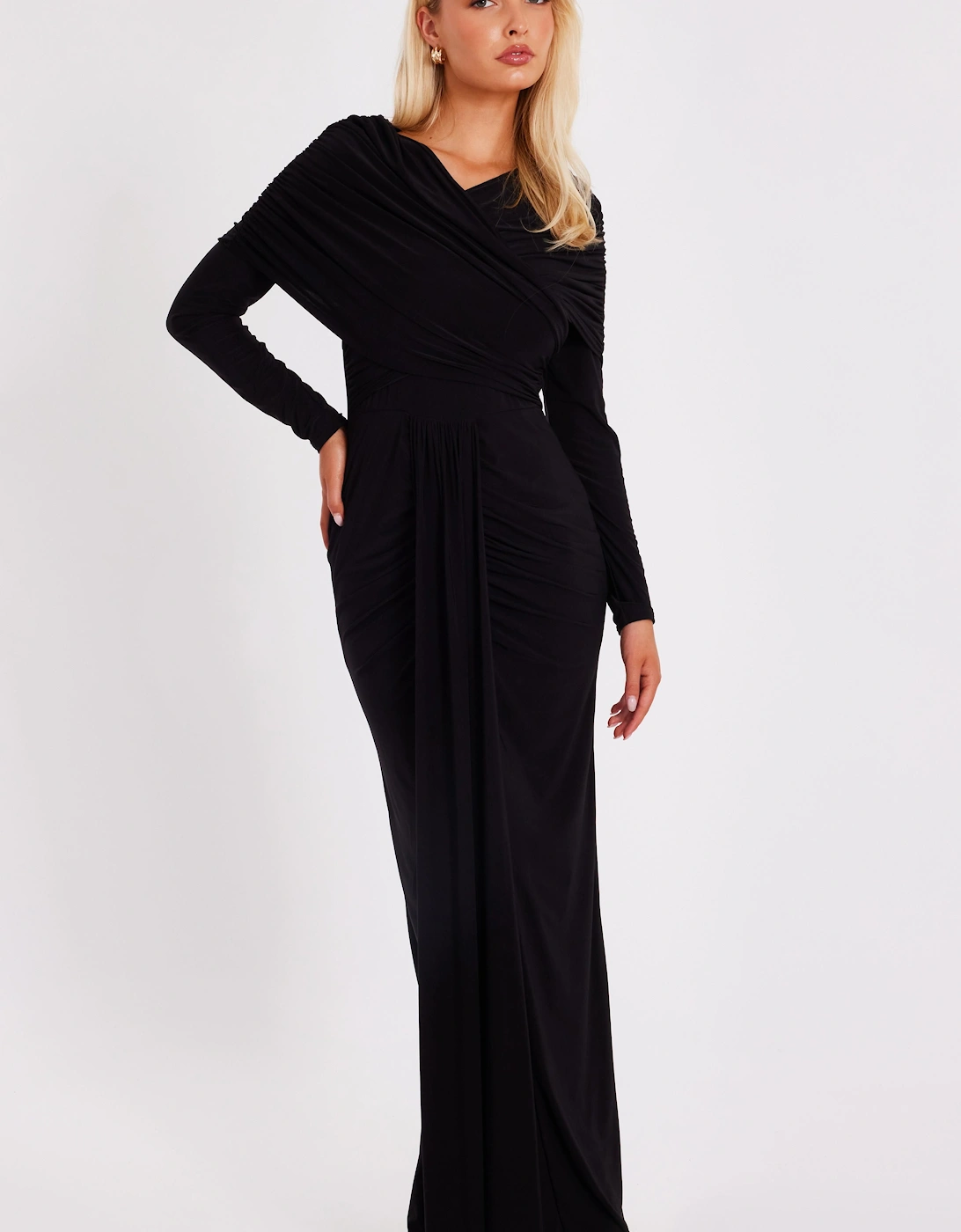 Black Draped Maxi Dress, 2 of 1