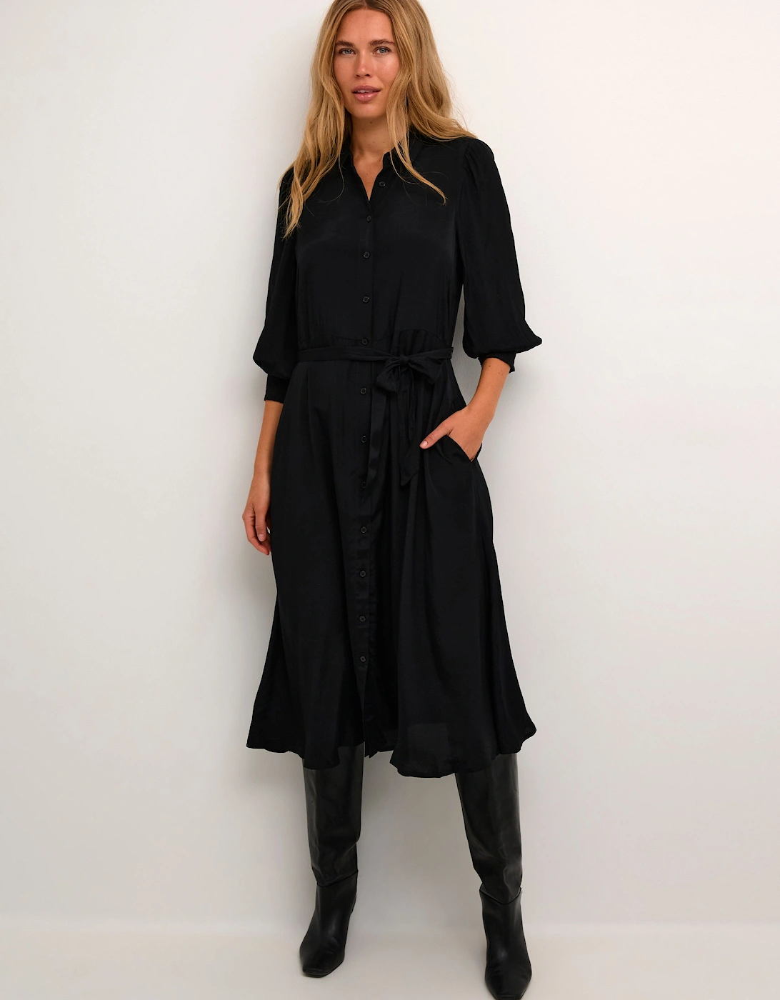 Emine Maxi Pocket Shirt Dress Plain, 2 of 1