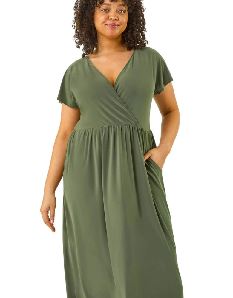 Curve Wrap Front Stretch Dress