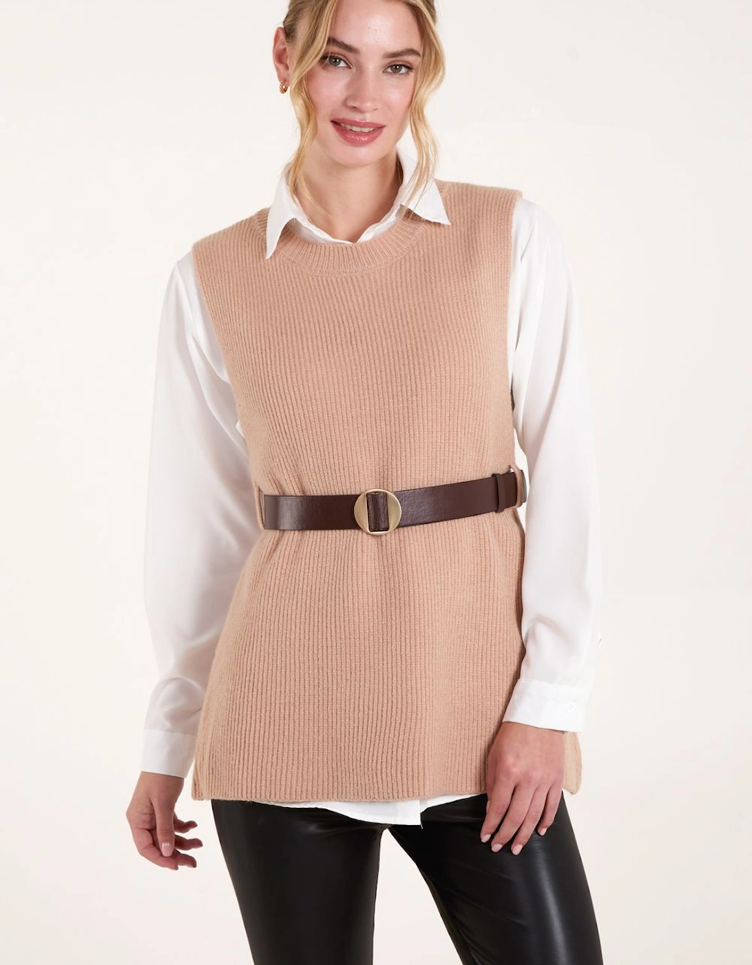 Ribbed Knit Vest Blouse, 2 of 1