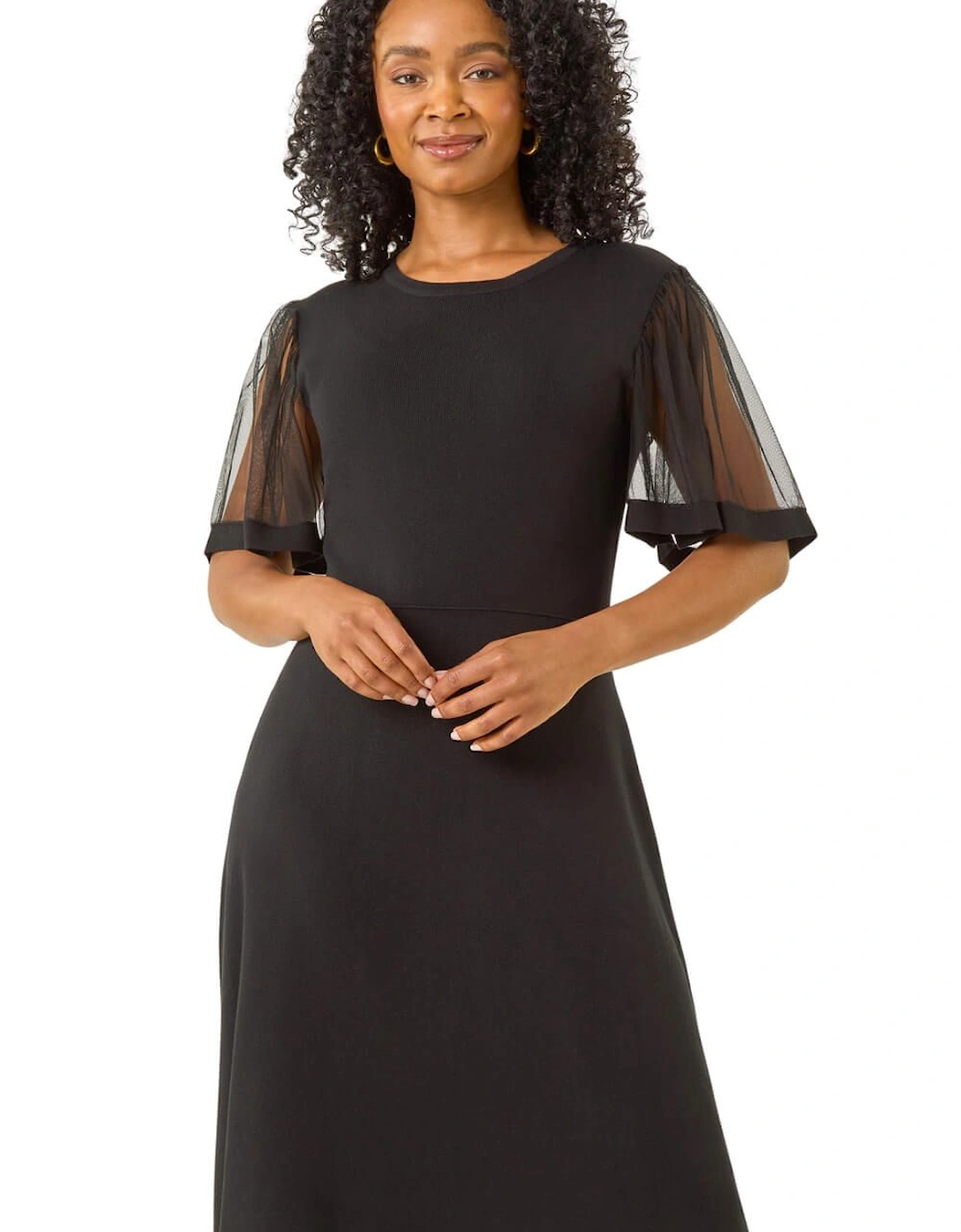 Petite Knitted Mesh Dress, 2 of 1