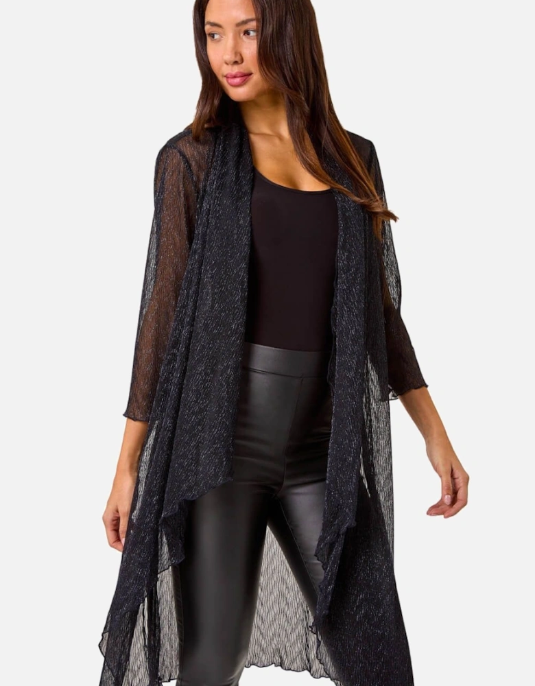 Shimmer Plisse Longline Kimono