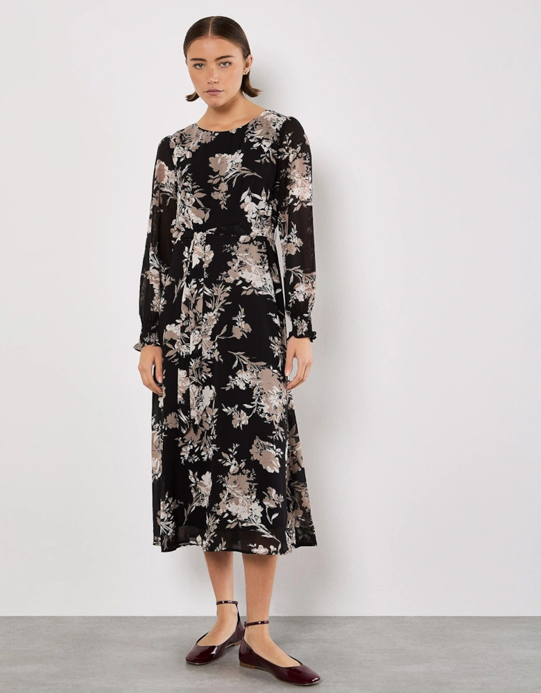 Silhouette Floral Chiffon Midaxi Dress