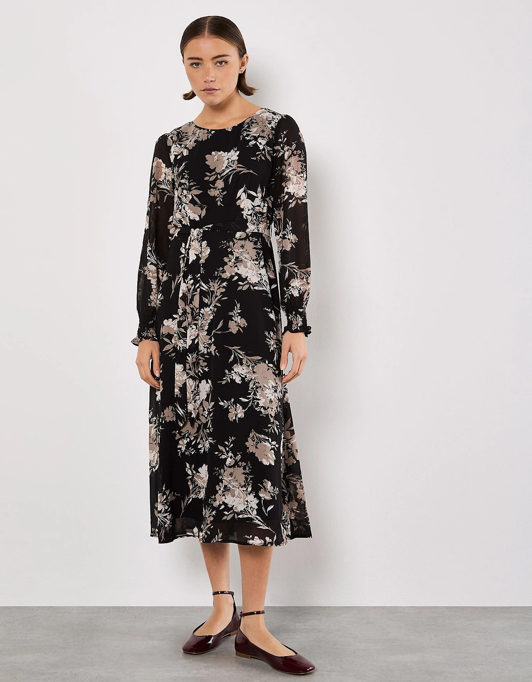 Silhouette Floral Chiffon Midaxi Dress, 2 of 1