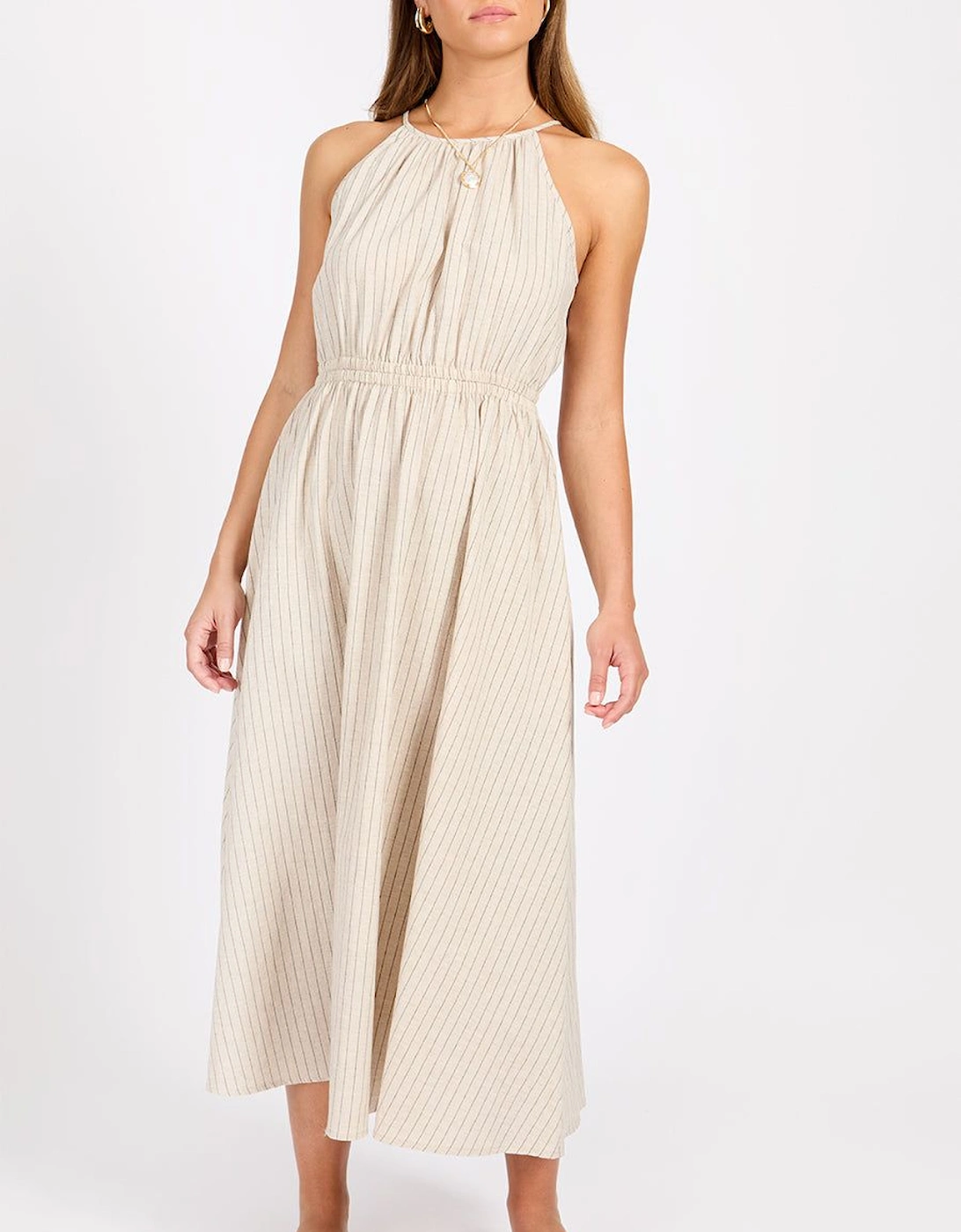 Striped Linen Midaxi Dress, 2 of 1