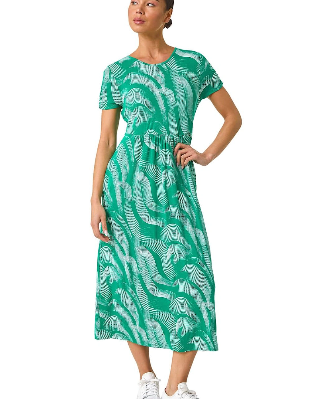 Petite Swirl Print Pocket Midi Dress, 2 of 1