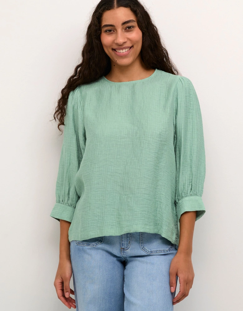 KAjerome 3/4 Sleeve Round Neck Blouse Plain