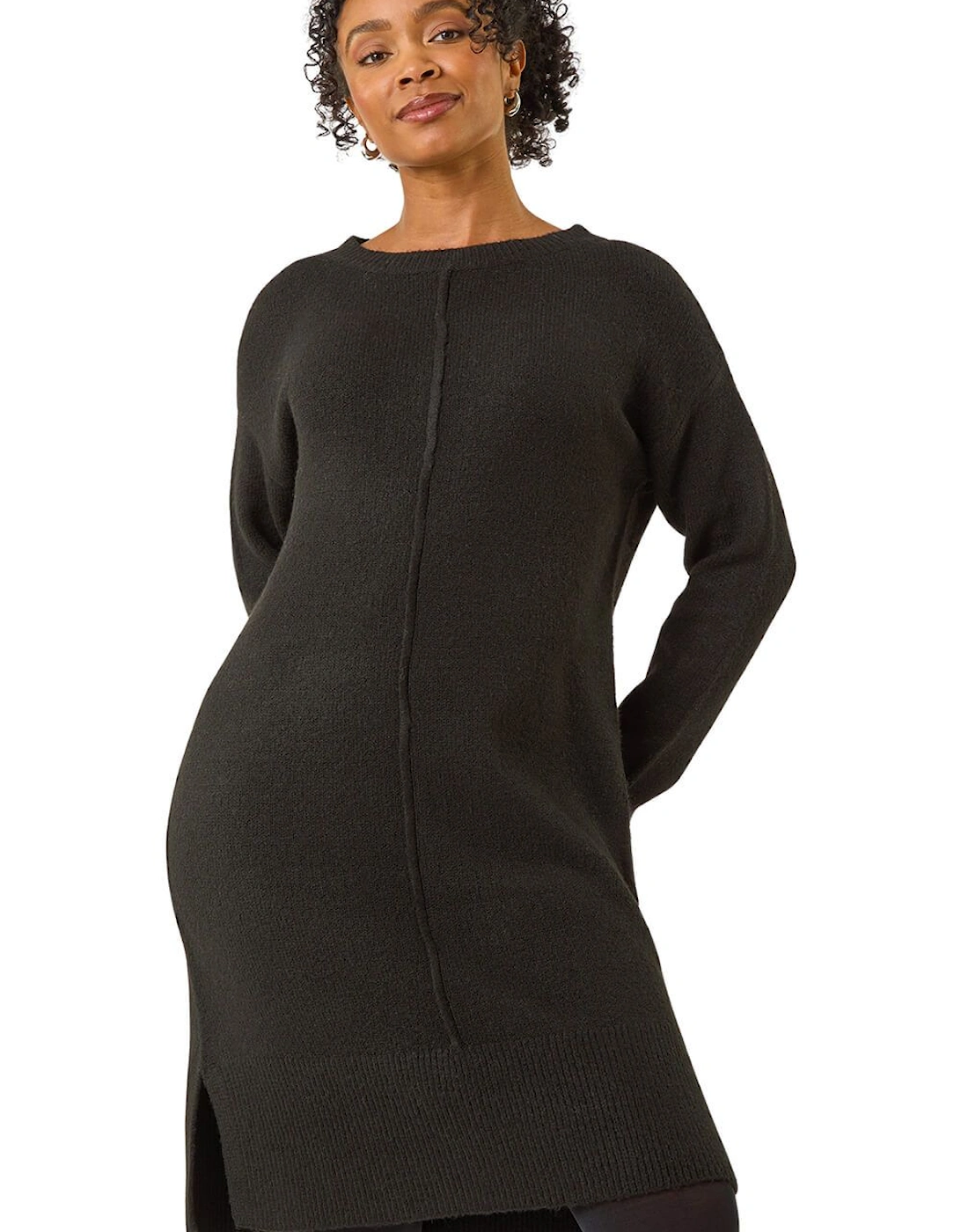 Petite Knitted Pintuck Shift Dress, 2 of 1