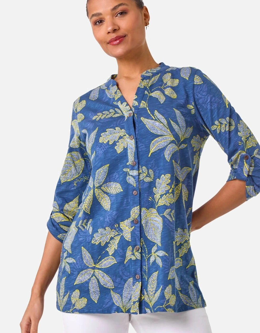 Leaf Print Cotton Blouse, 2 of 1