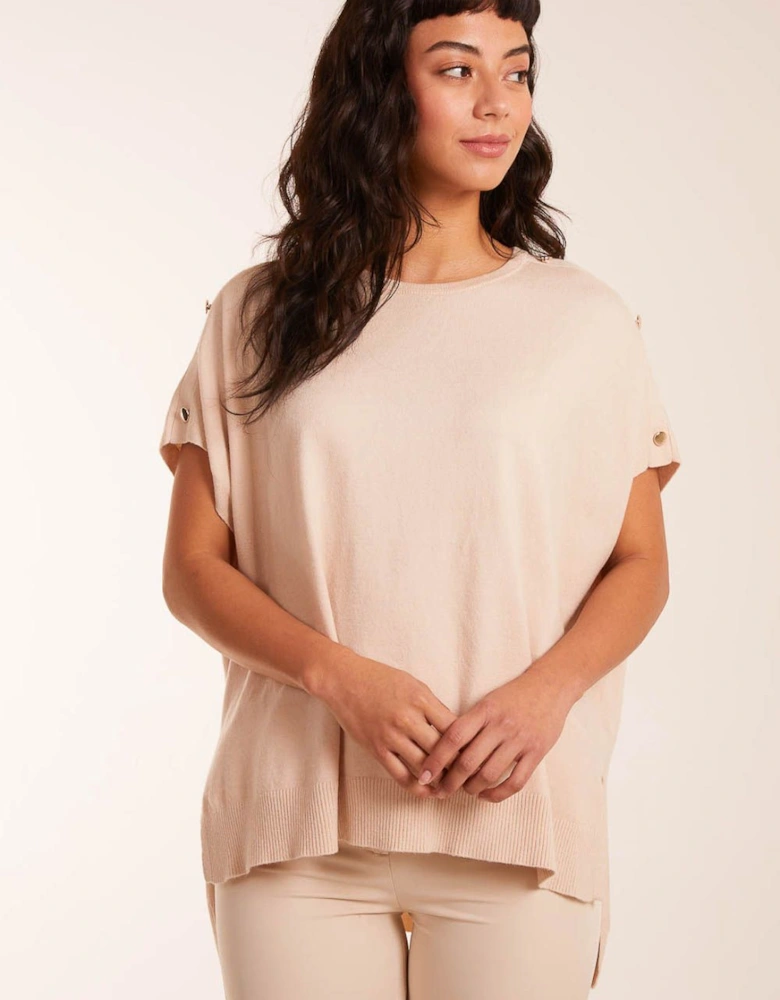 Oversized Button Shoulder Top