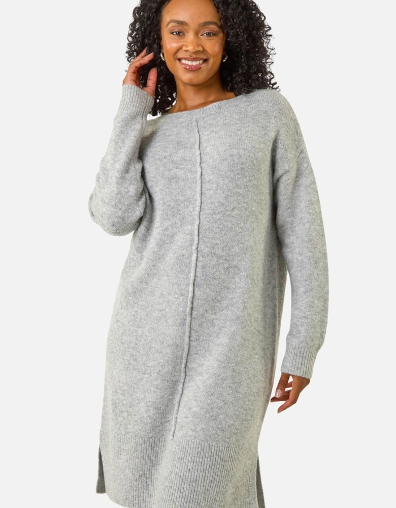 Petite Knitted Pintuck Shift Dress