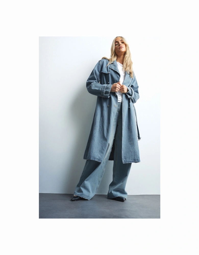 Tall Denim Trench Coat