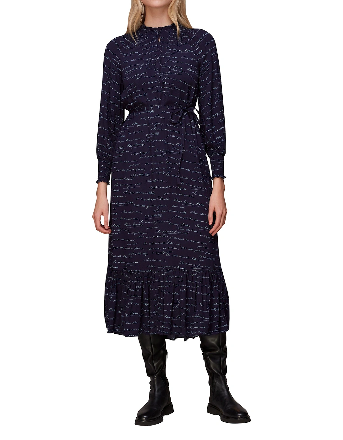 French Handwriting Midi Dress Printed, 2 of 1