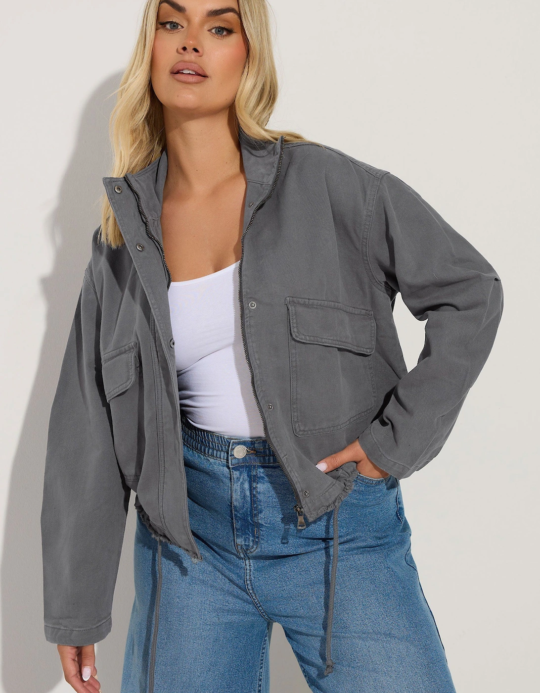 Drop Shoulder Twill Jacket, 2 of 1