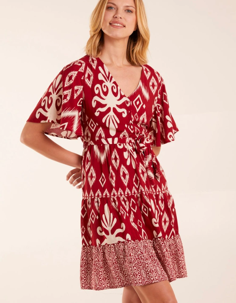 Button Front Rope Tie Dress