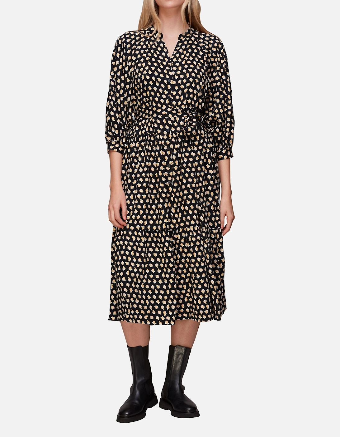 Twisting Tulips Trapeze Dress Floral, 2 of 1