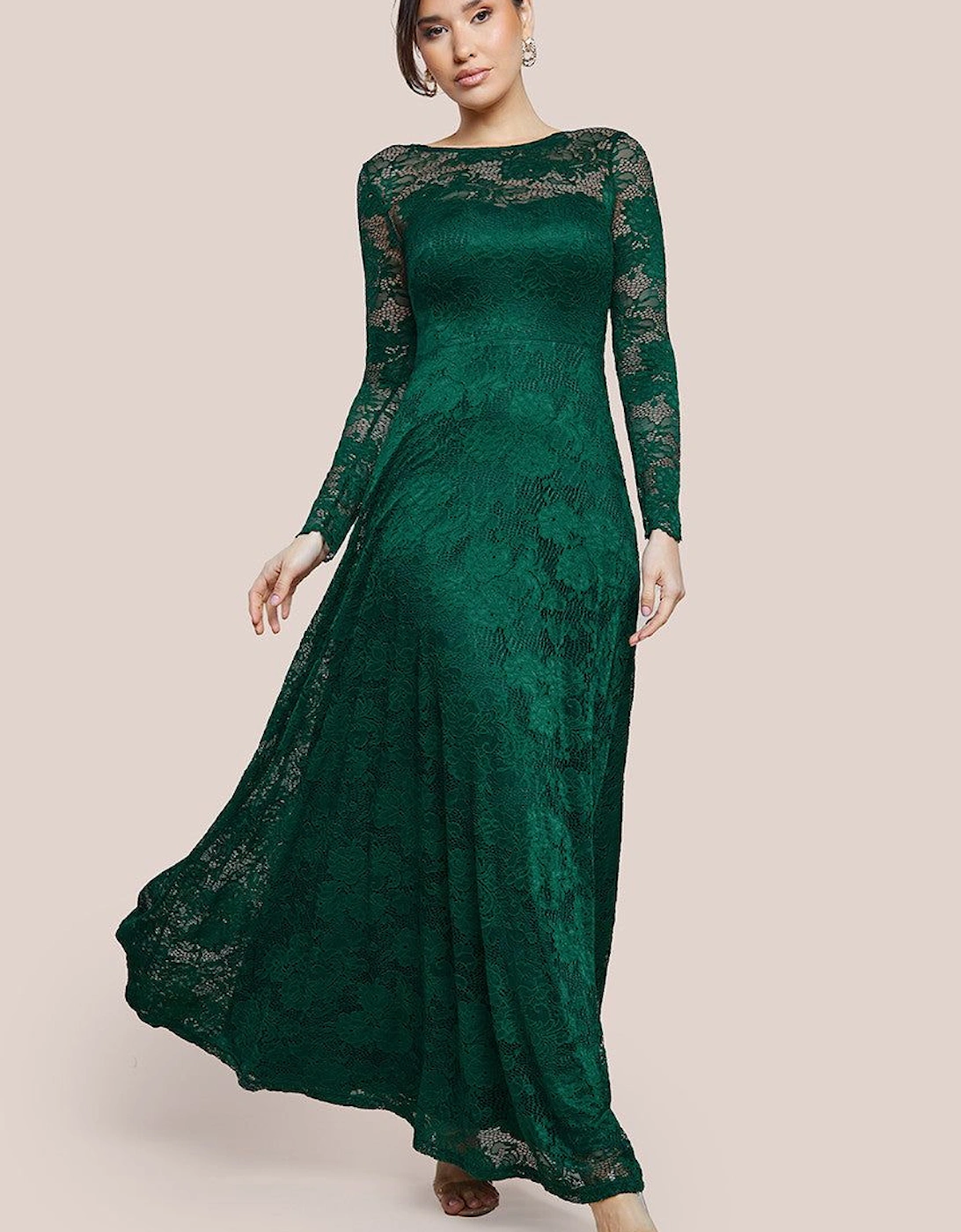 Scalloped Lace A Line Maxi Dress, 2 of 1