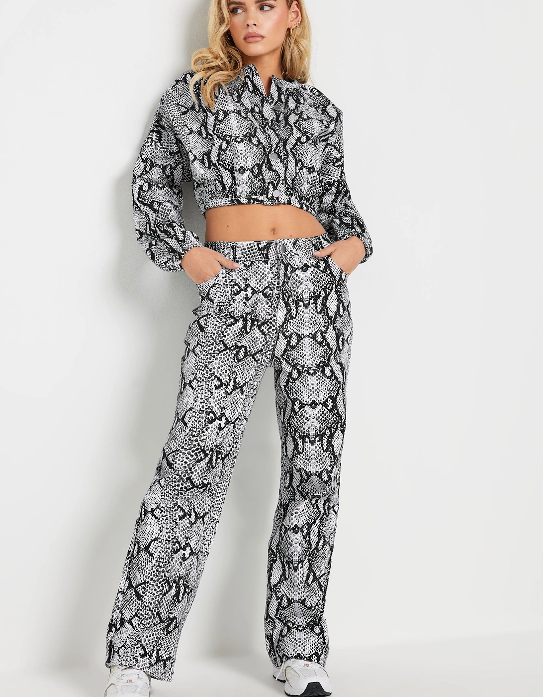 Petite Snake Print Straight Leg Jeans, 2 of 1