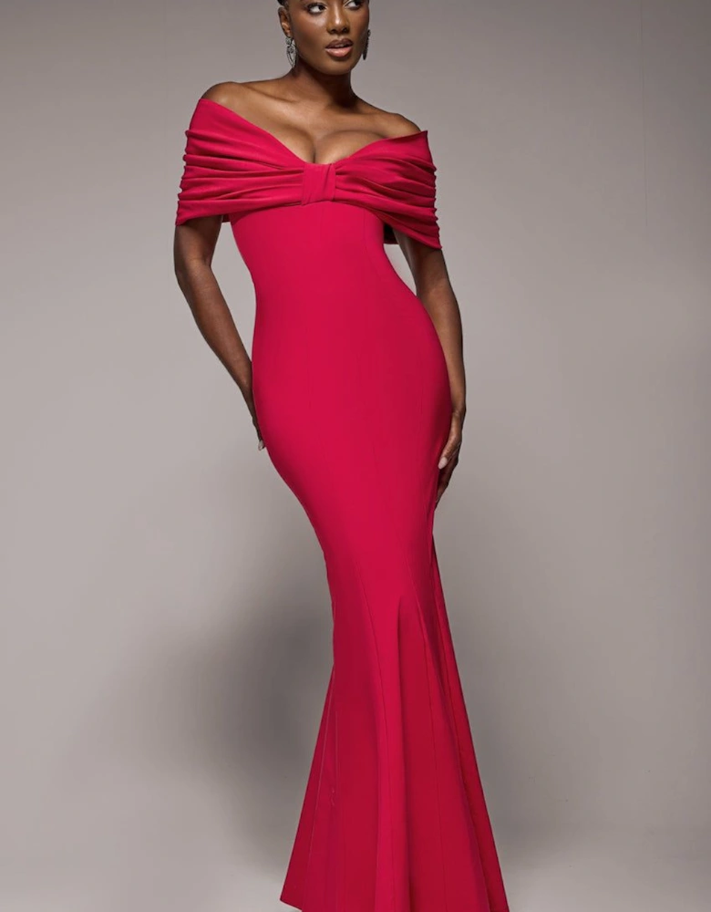 Bardot Bow Neck Maxi Dress