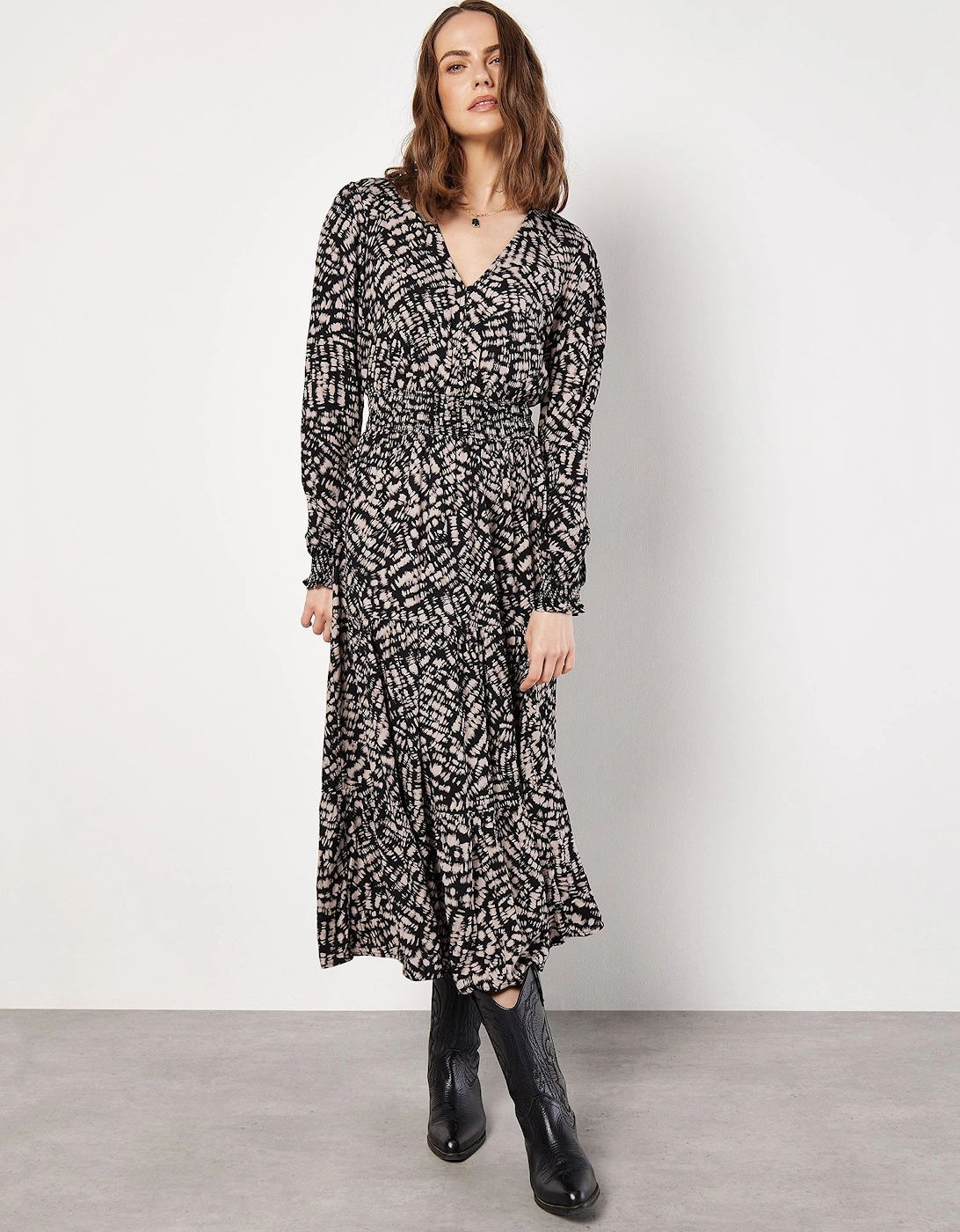 Abstract Print Tiered Midaxi Dress, 2 of 1