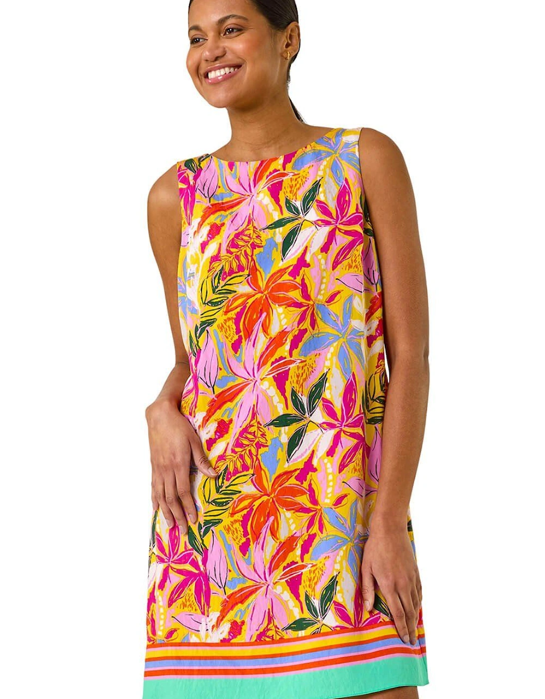 Tropical Leaf Print Shift Dress, 2 of 1