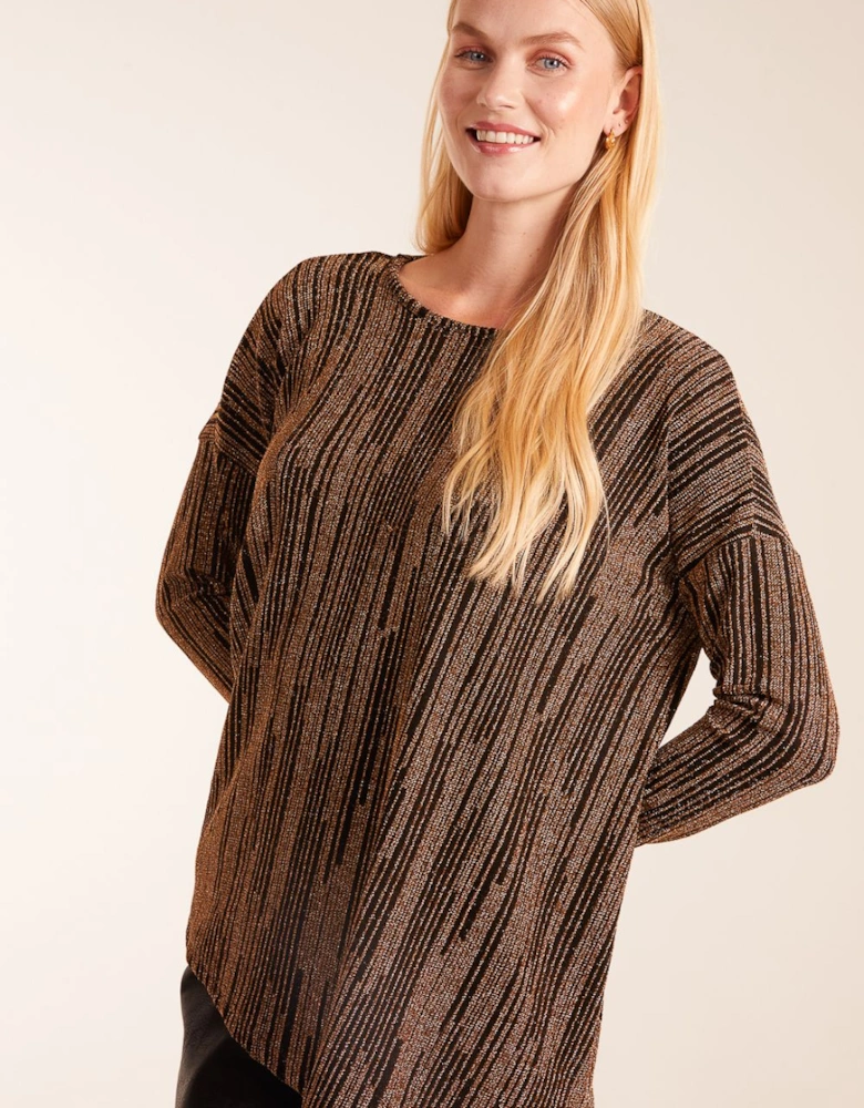 Asymmetric Batwing Metallic Top