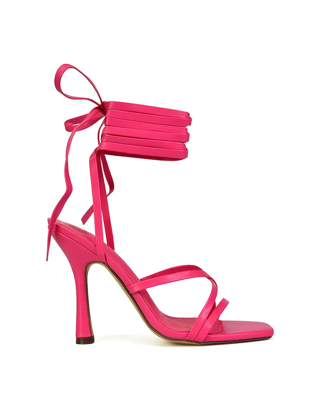 'Kyra' Lace Up High Heel Stilettos Sandals with Square Toe, 2 of 1