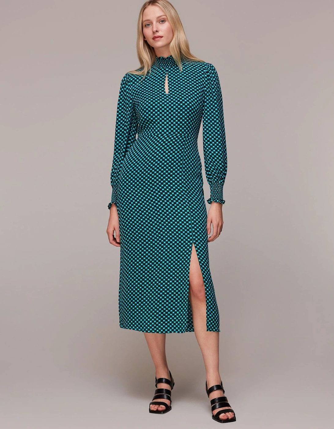 Star Check Print Midi Dress, 2 of 1