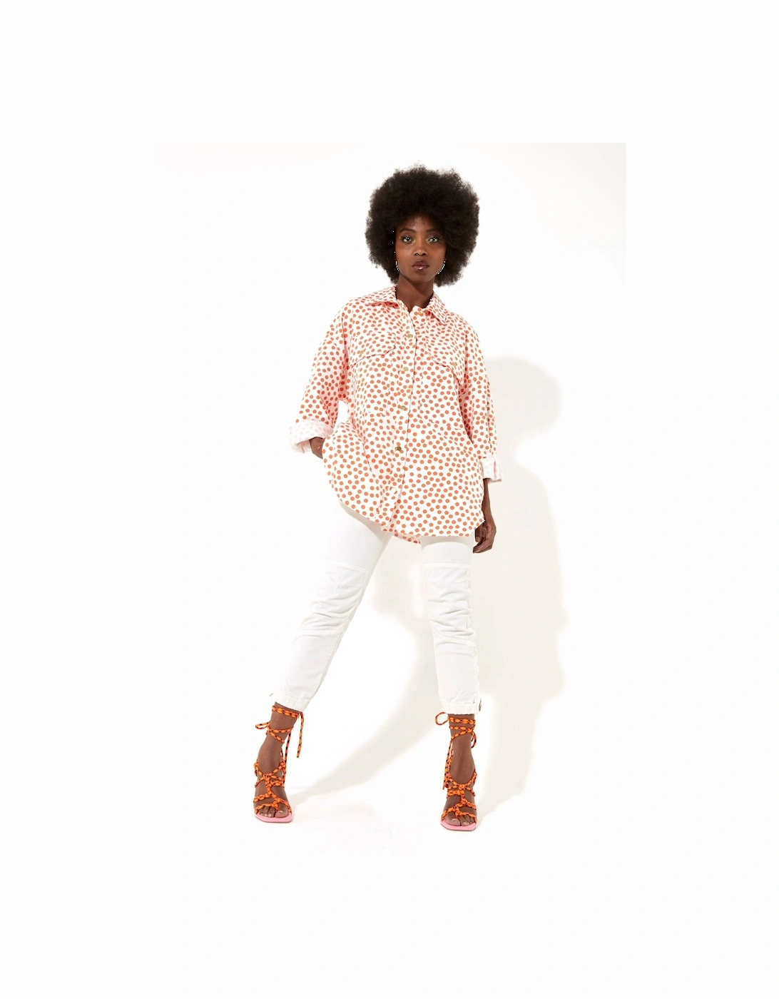 Orange Polka Dot Oversized Shirt, 2 of 1