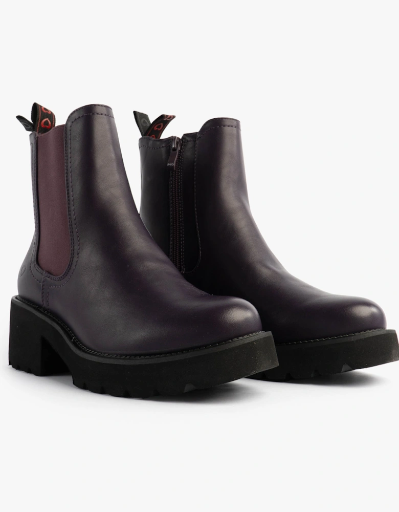 HONEYBELLE Womens Chelsea Boots Purple