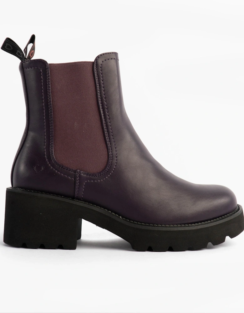 HONEYBELLE Womens Chelsea Boots Purple