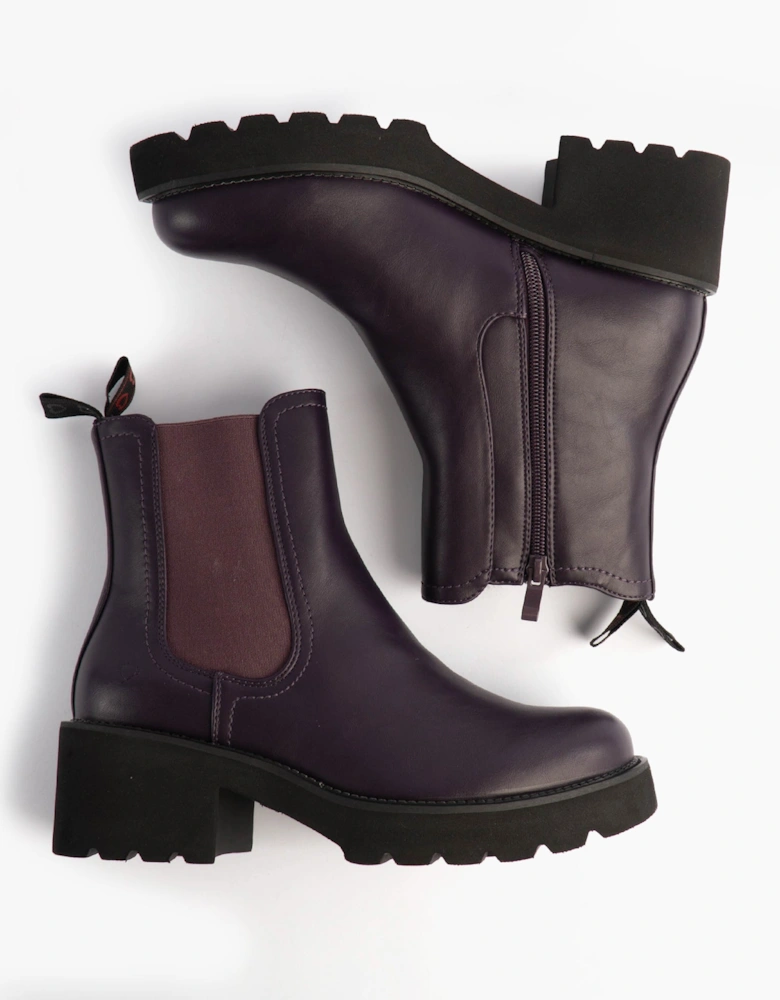 HONEYBELLE Womens Chelsea Boots Purple