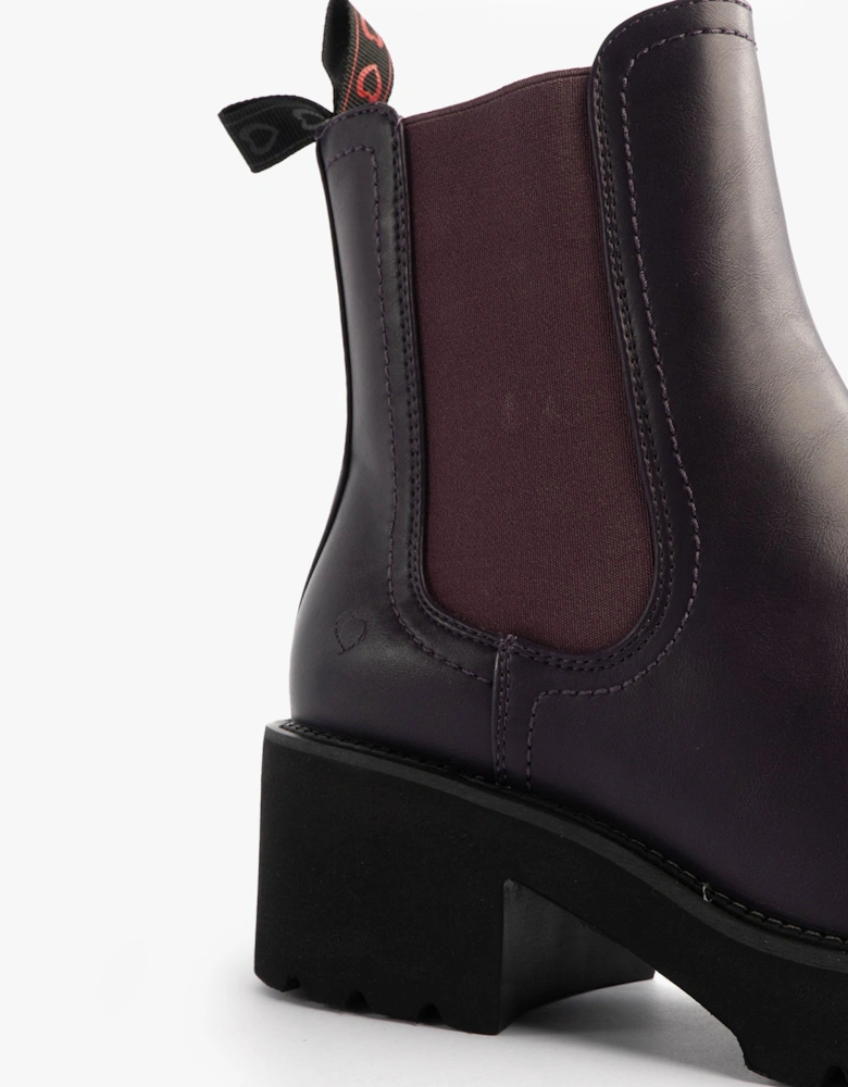 HONEYBELLE Womens Chelsea Boots Purple