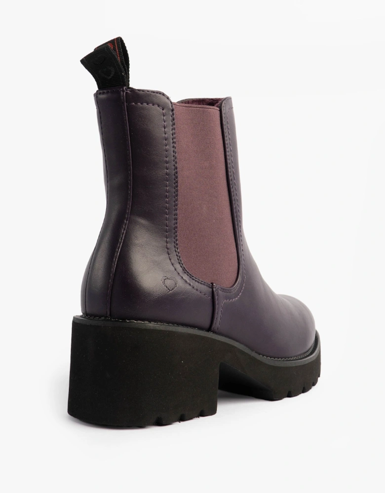 HONEYBELLE Womens Chelsea Boots Purple