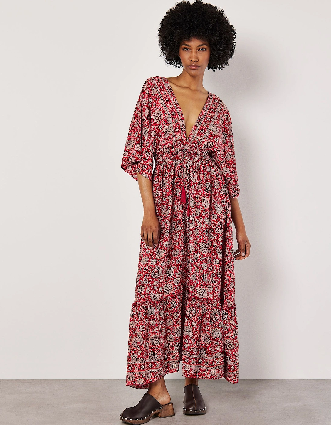 Foil Floral Paisley Satin Maxi Dress, 2 of 1