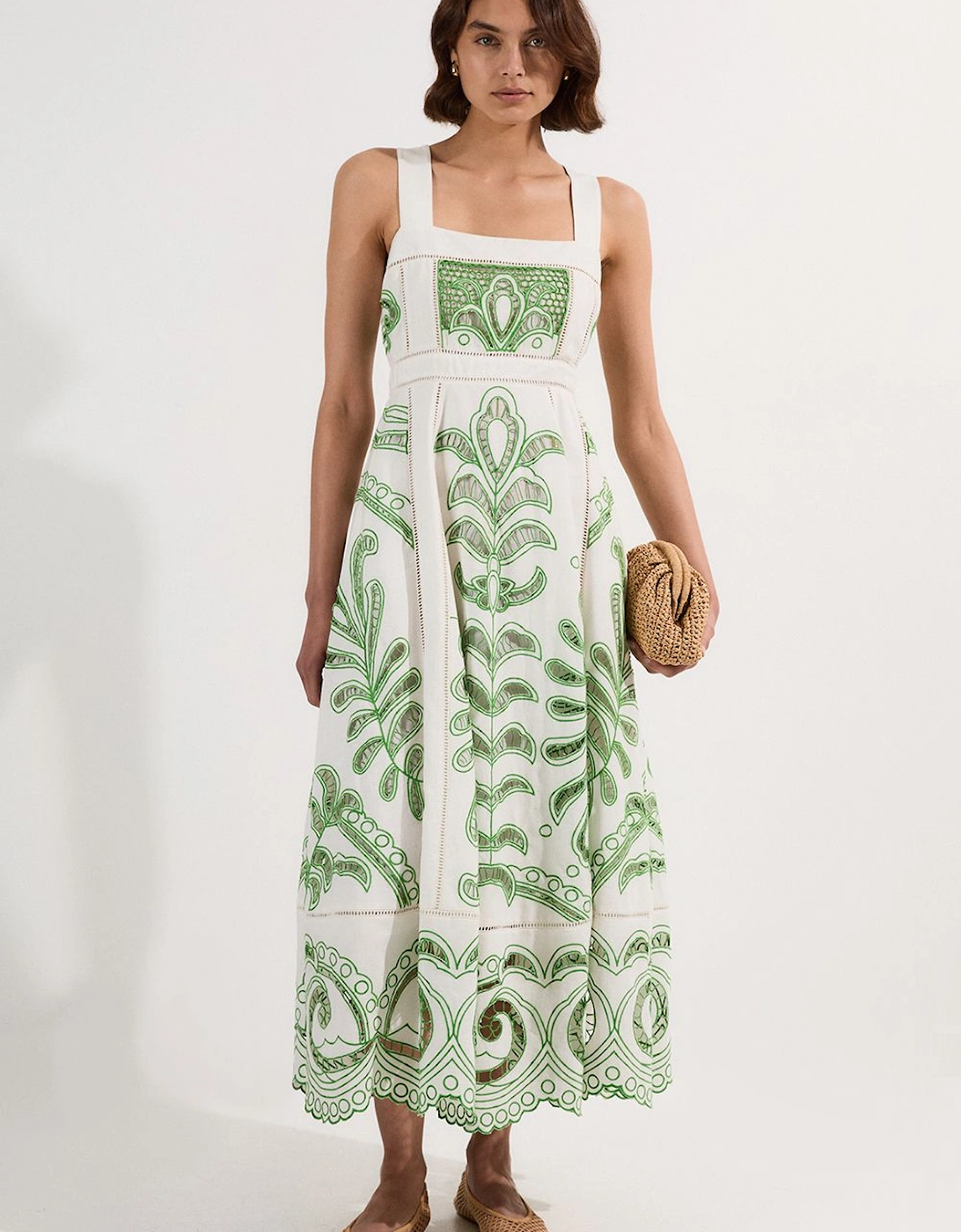 Cutwork Embroidered Woven Midi Prom Dress, 2 of 1