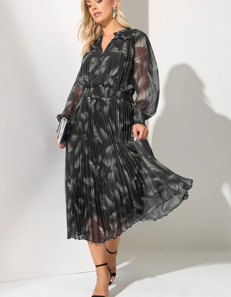 Pleated Shirt Dress