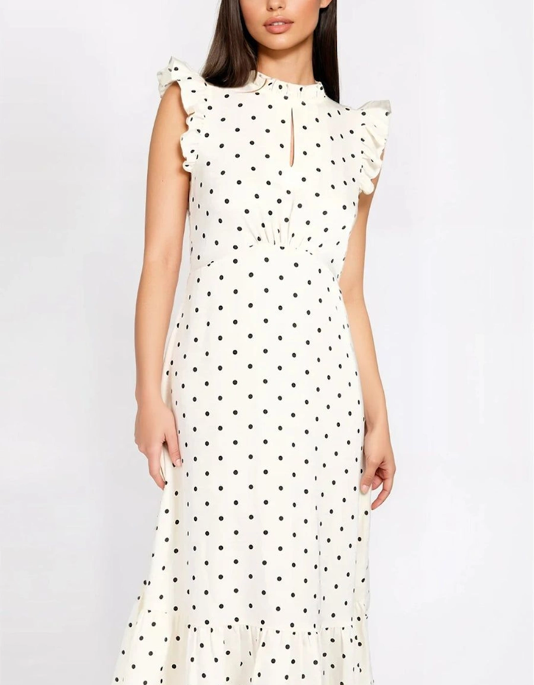 Polka Dot Satin Midaxi Dress, 2 of 1