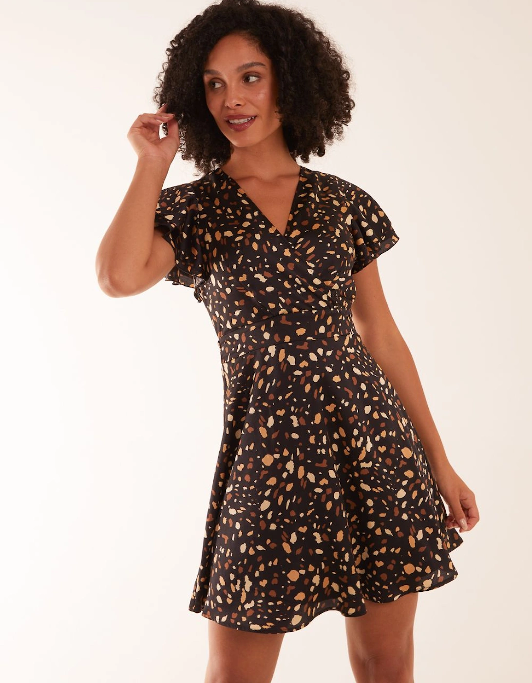 Wrap Mini Dress With Angel Sleeves, 2 of 1