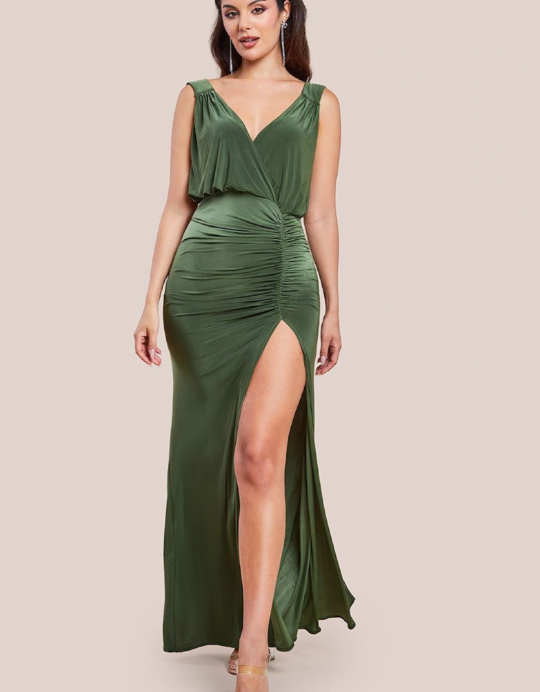 Front Wrap Gathered Maxi Dress, 2 of 1