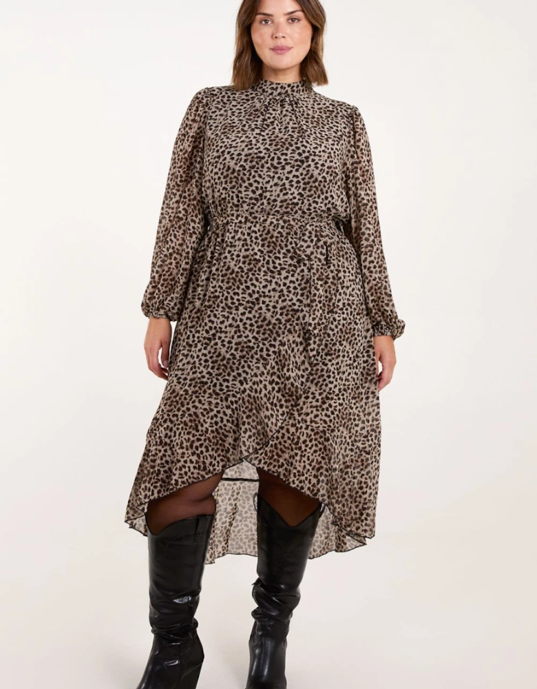Curve High Neck Wrap Midi Dress