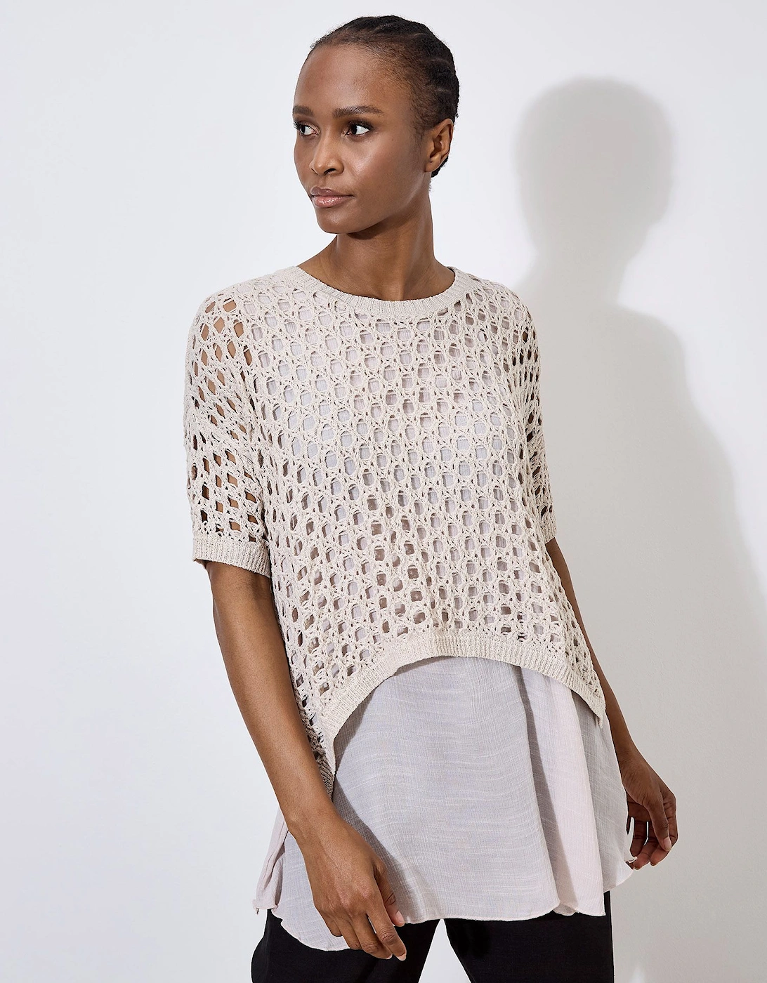 Shimmer Mesh Layered Tunic Top, 2 of 1