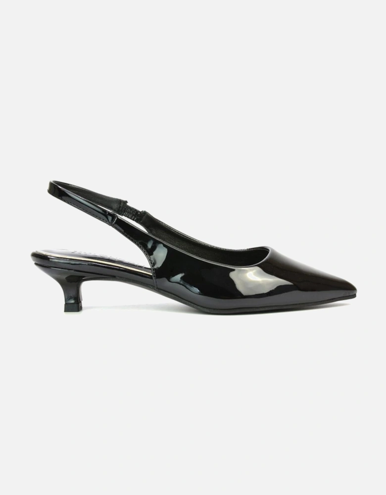 'Jenny'  Pointed Toe Low Kitten Heel Slingback Pumps