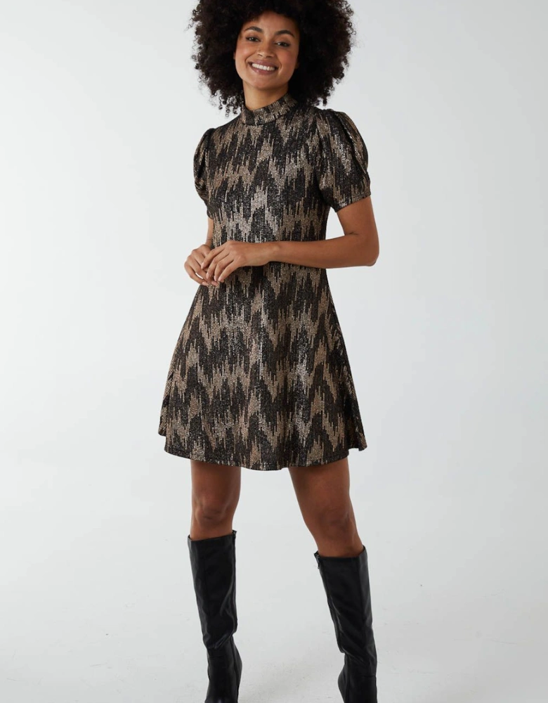 Puff Sleeve Swing Dress