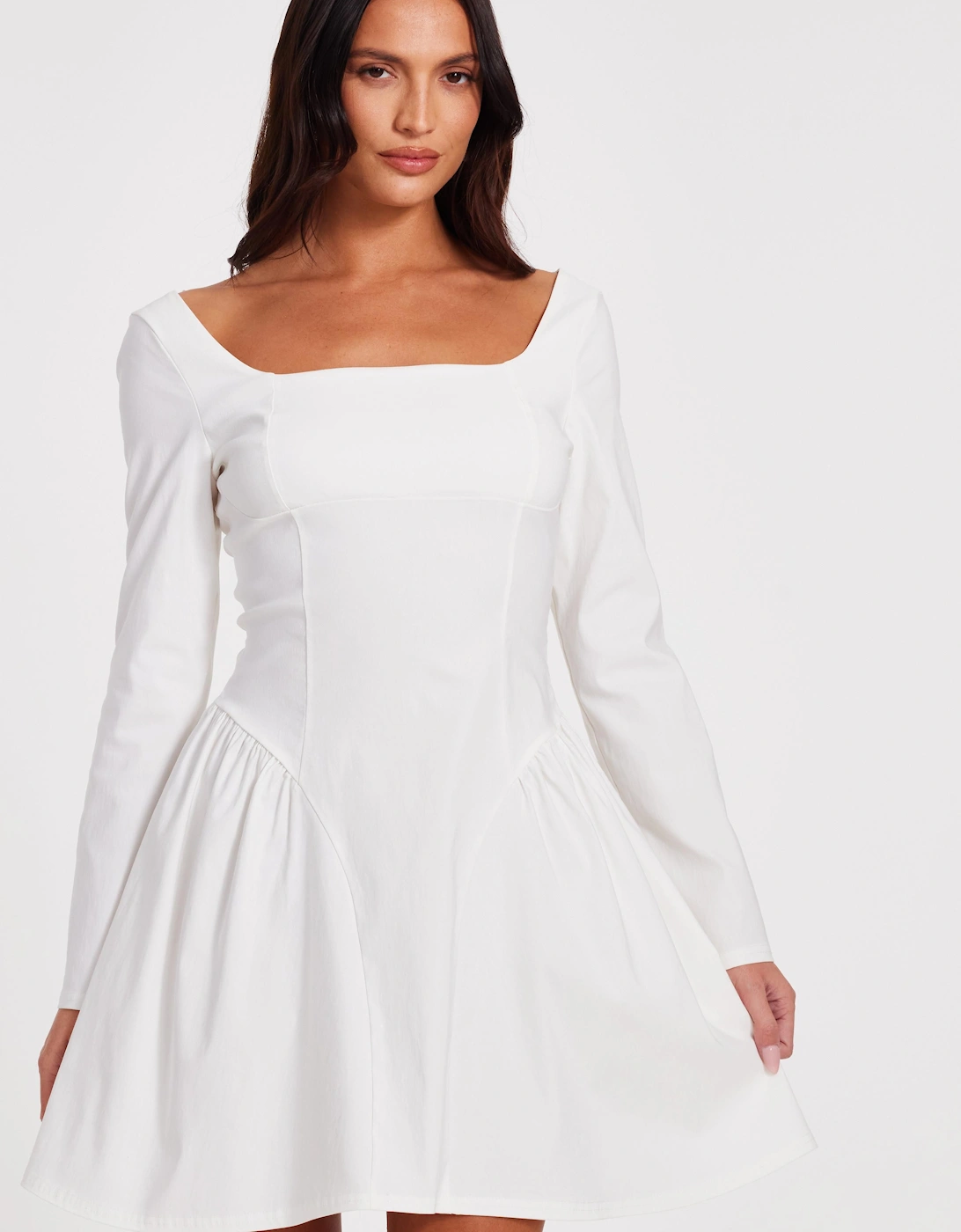 White Bow Back Skater Dress, 2 of 1